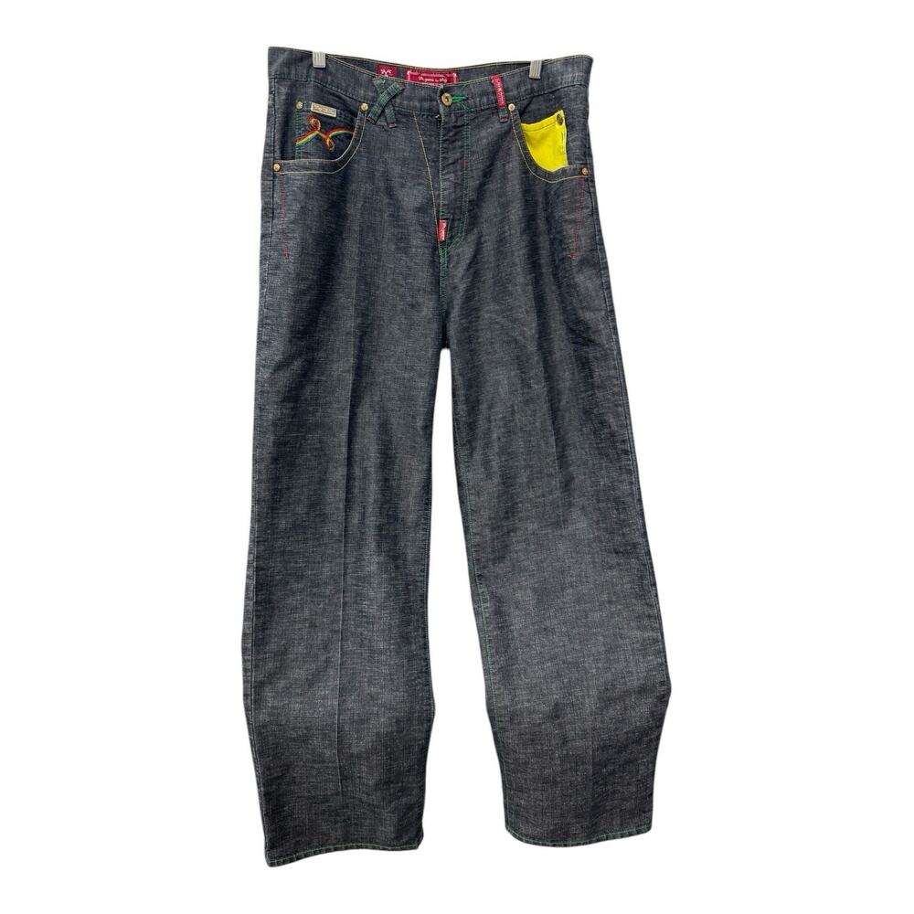 Ln Geans Roots People Jeans by Lng Mens 36X32 Embroidered Lion LRG Y2K LN Jeans